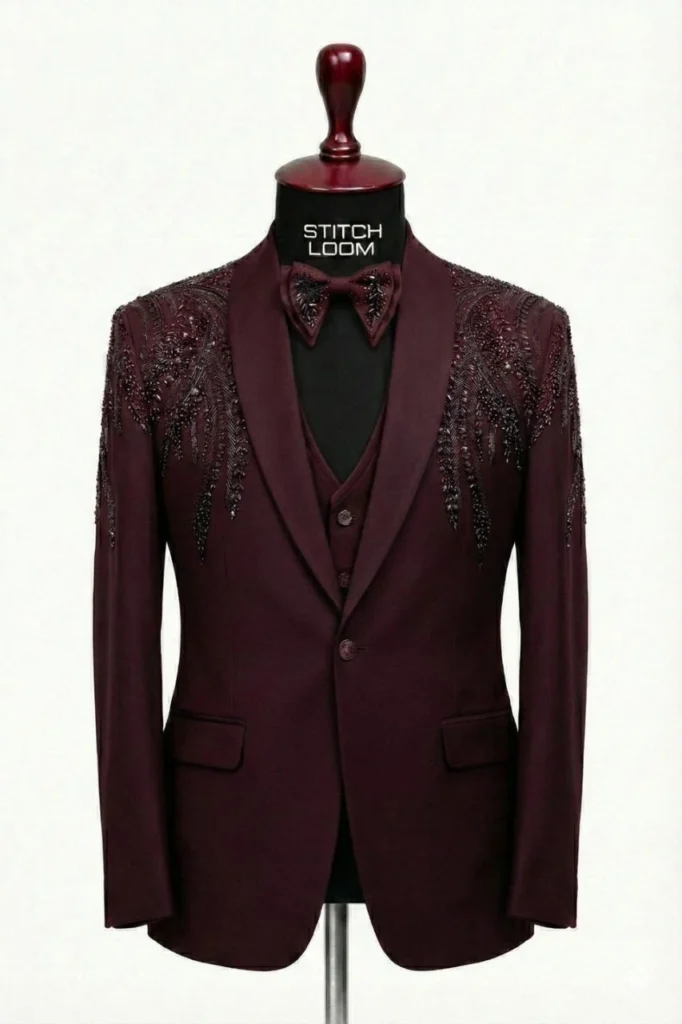 Custom men’s blazer manufactured in Kerala, India by Stitch Loom