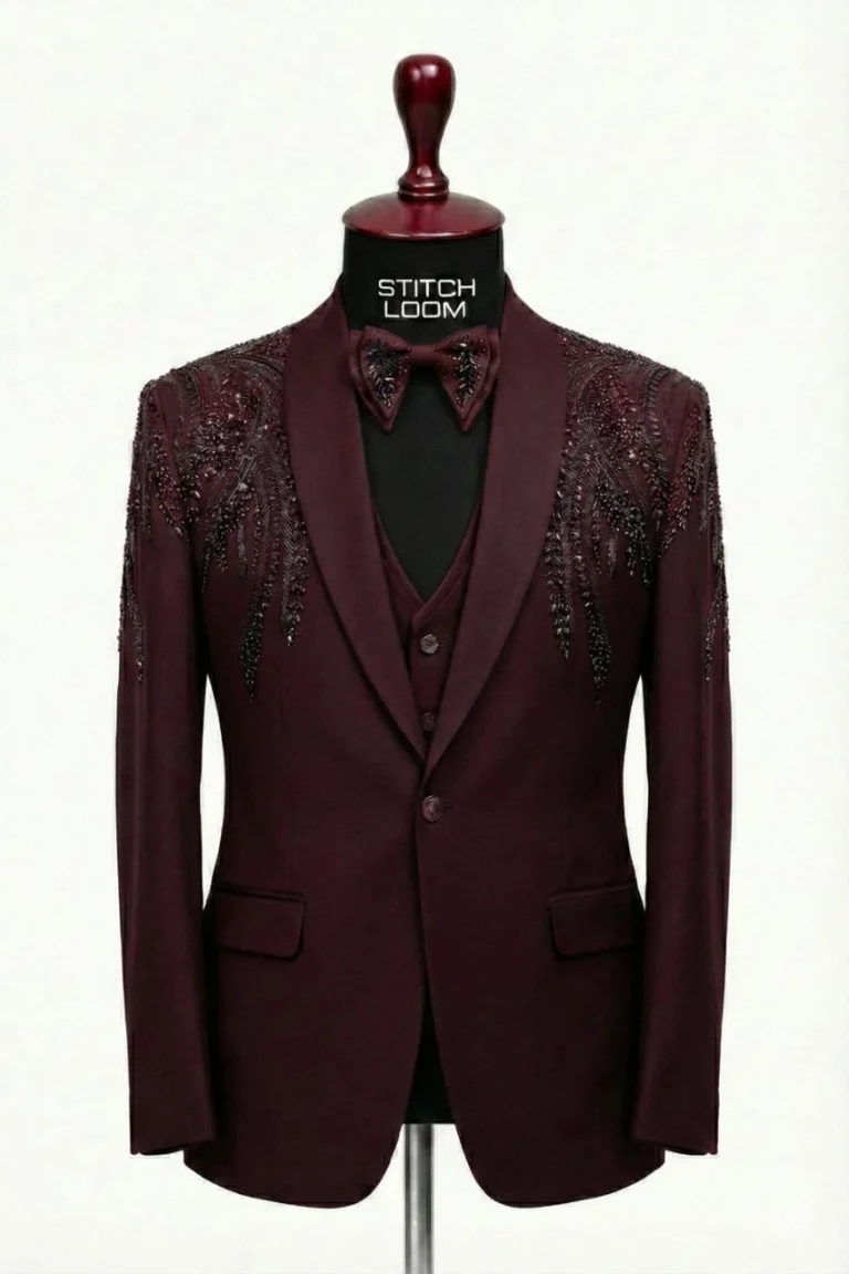 Custom men’s blazer manufactured in Kerala, India by Stitch Loom