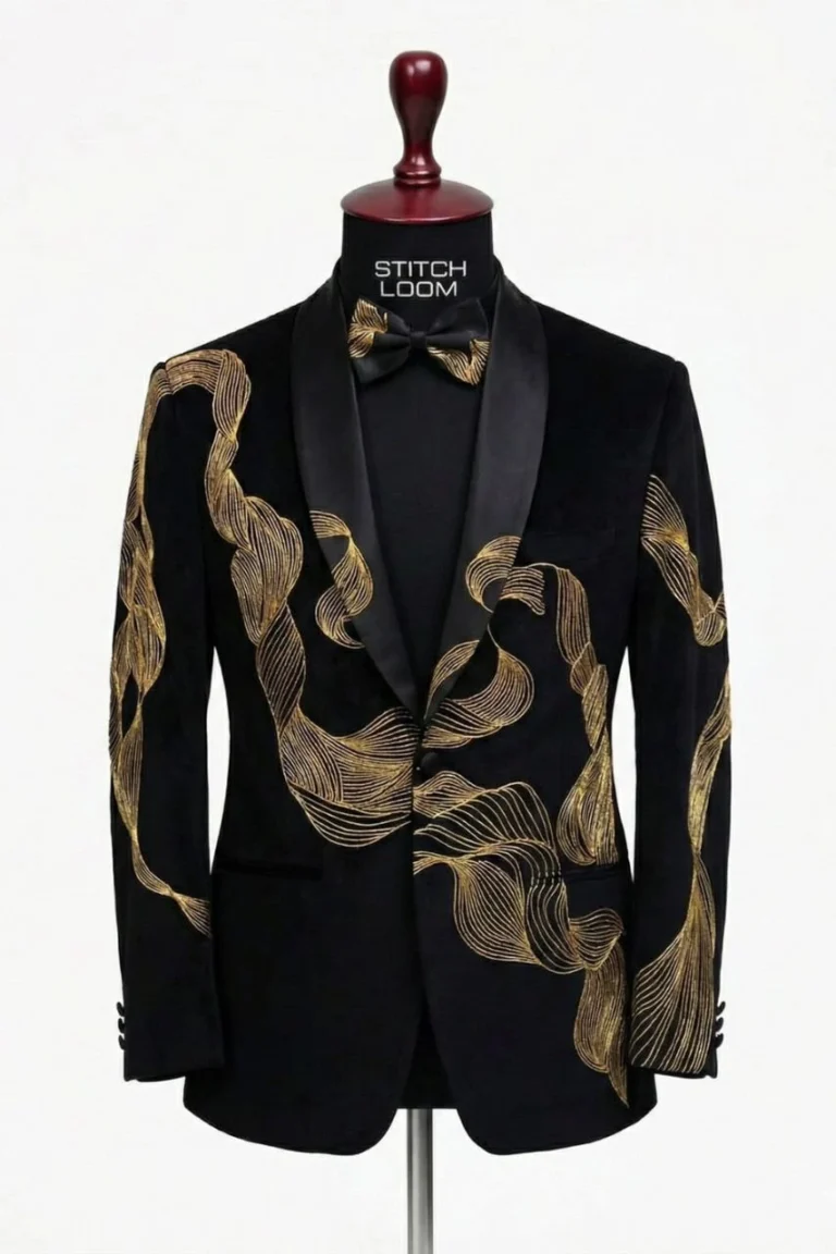 Custom men’s blazer manufactured in Kerala, India by Stitch Loom