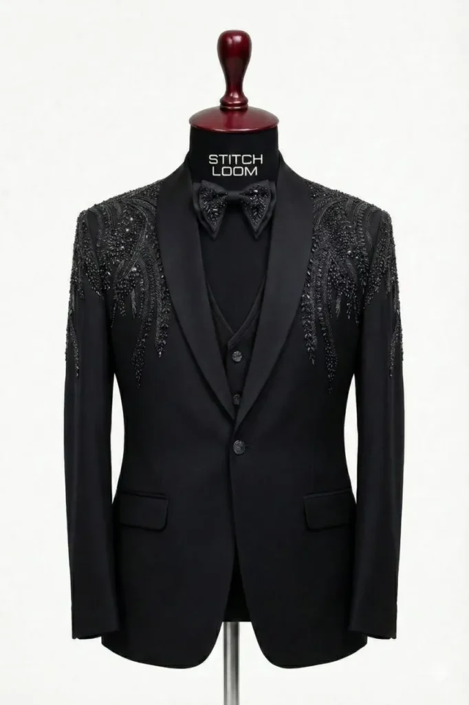 Custom men’s blazer manufactured in Kerala, India by Stitch Loom