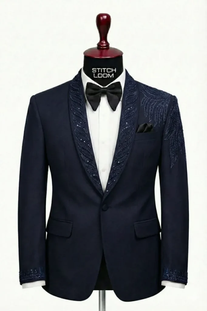 Custom men’s blazer manufactured in Kerala, India by Stitch Loom