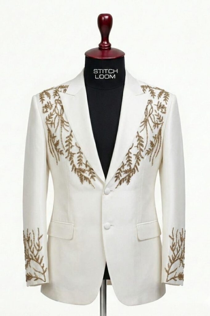 Custom Men’s Blazers Kerala manufactured by Stitch Loom for bulk B2B supply